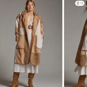 Anthropologie Women's Tan and Cream Coat